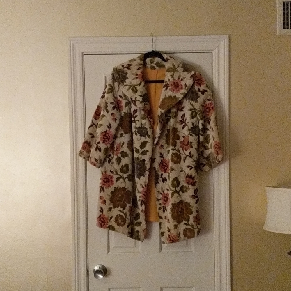Vintage Floral Upholstery Coat